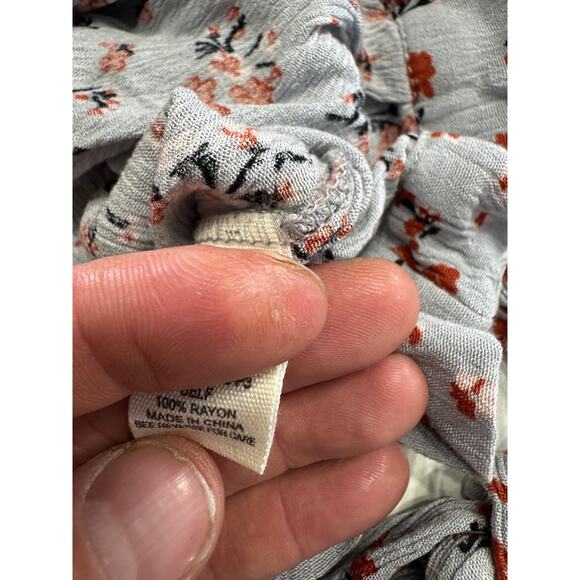 Sky and Sparrow Light Blue Flora Tie Bottom, Crop Top, Women's Small - Picture 7 of 7